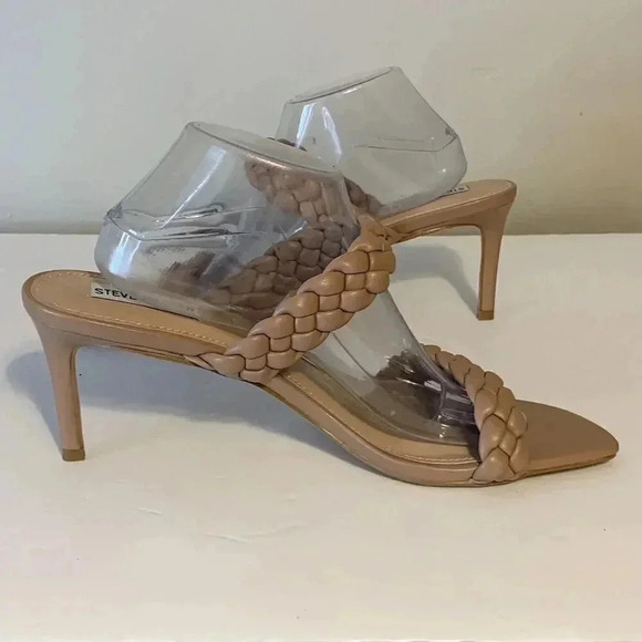 Steve Madden Tan Prema Braided Kitten Heel Sandal Size 12M - Picture 3 of 8